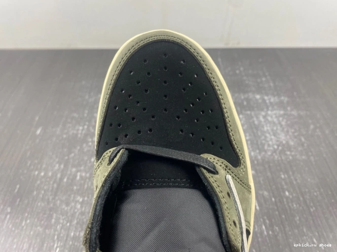 Rep SCOTT 1 X LOW DM7866-002 JORDAN TRAVIS OLIVE' SP 'BLACK OG AIR 0728